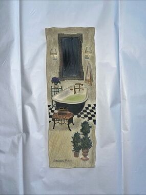 3D Bathroom Wall Art Plaque - Bathtub Scene